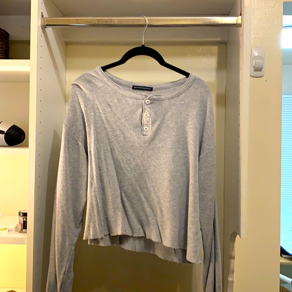 Brandy Melville long sleeve grey top